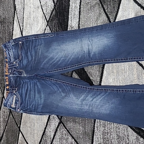 ROCK REVIVAL BETTY EMBROIDERED RHINESTONES EASY FIT BOOT-CUT DENIM JEAN - Picture 8 of 14